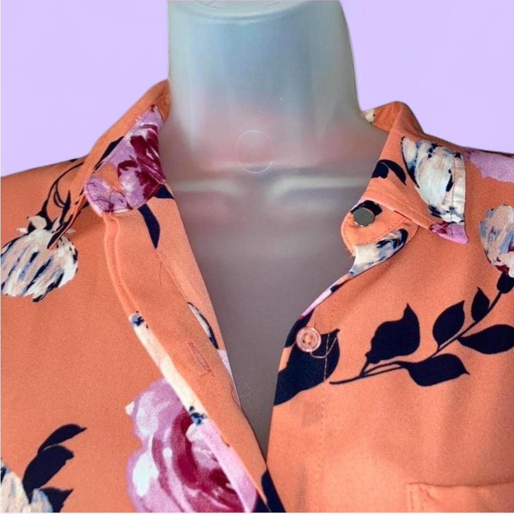 Apt.9 button down floral Top M - Picture 5 of 11